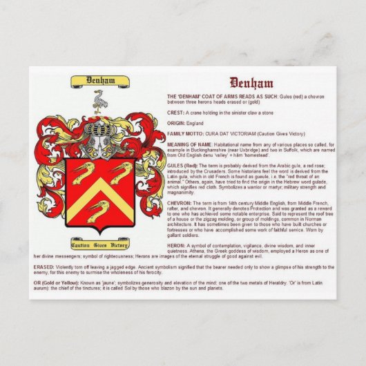 Denham (Bedeutung) Postkarte (Vorderseite)