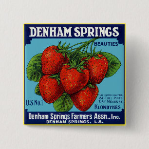Denham Springs Beauties Erdbeeren Button