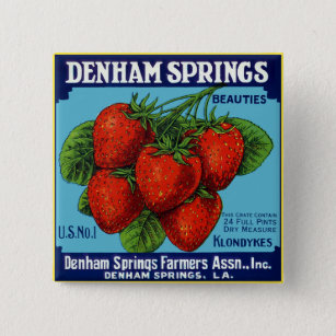 Denham Springs Beauties Erdbeeren Button