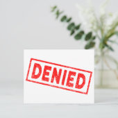 Denied Red Rubber Briefmarke Postkarte (Stehend Vorderseite)