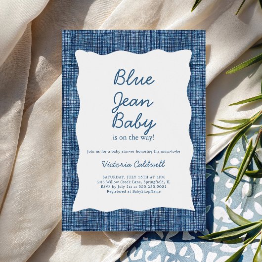 Denim A Blue Jean Baby Shower Einladung