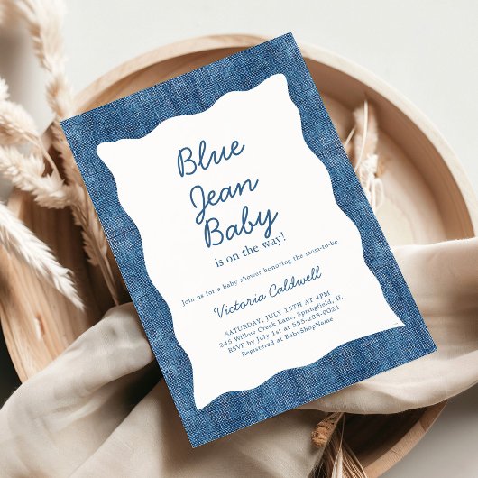 Denim A Blue Jean Baby Shower Einladung