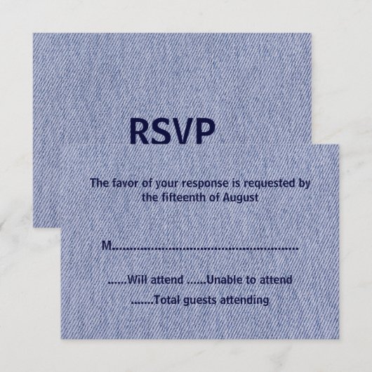Denim All Purpose Response Card RSVP Karte (Vorne/Hinten)