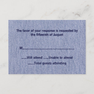 Denim-Allzweckwartekarte RSVP Karte
