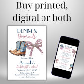 Denim and Diamond Disco Party Bachelorette Weekend Einladung