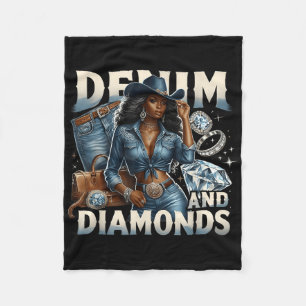 Denim and Diamonds African Melanin Swag Cowgirls W Fleecedecke