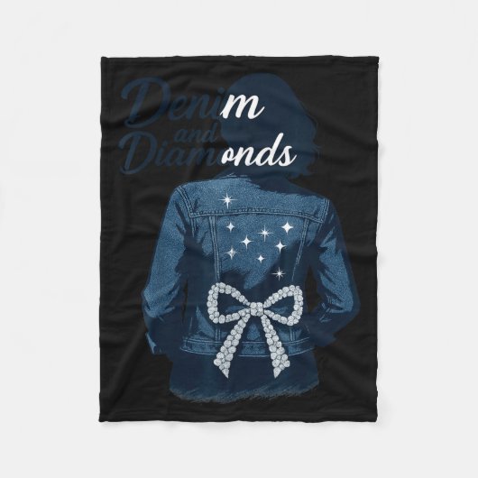 Denim And Diamonds Bow Ladies Girls Jeans Women Fleecedecke (Vorderseite)