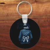 Denim And Diamonds Bow Ladies Girls Jeans Women Schlüsselanhänger (Vorderseite)