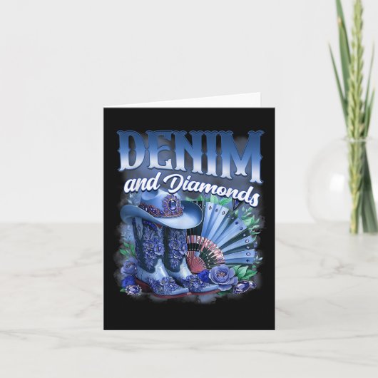 Denim and Diamonds Country Western Cowgirl Boots P Karte (Vorderseite)