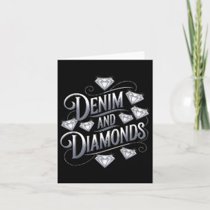 Denim and Diamonds Glam Cowgirl Party Design Karte