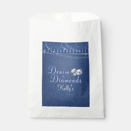 Denim and Diamonds Party , Custom Party Bags Geschenktütchen (Vorderseite)