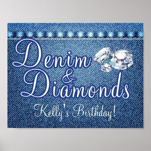 Denim and Diamonds Party Poster (Vorne)