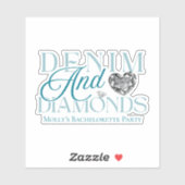 Denim and Diamonds - Western Bachelorette Design Aufkleber (Blatt)