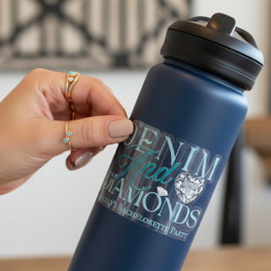 Denim and Diamonds - Western Bachelorette Design Aufkleber