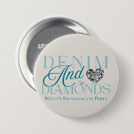 Denim and Diamonds - Western Bachelorette Design Button