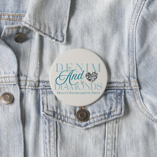 Denim and Diamonds - Western Bachelorette Design Button (Beispiel)