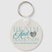 Denim and Diamonds - Western Bachelorette Design Schlüsselanhänger (Vorderseite)
