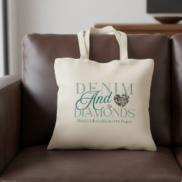 Denim and Diamonds - Western Bachelorette Design Tragetasche