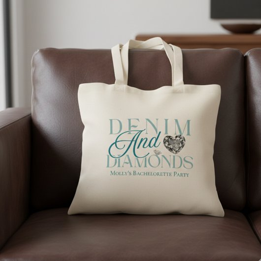 Denim and Diamonds - Western Bachelorette Design Tragetasche