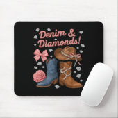 Denim and Diamonds Western Cowgirl Boost Hat für W Mousepad (Mit Mouse)