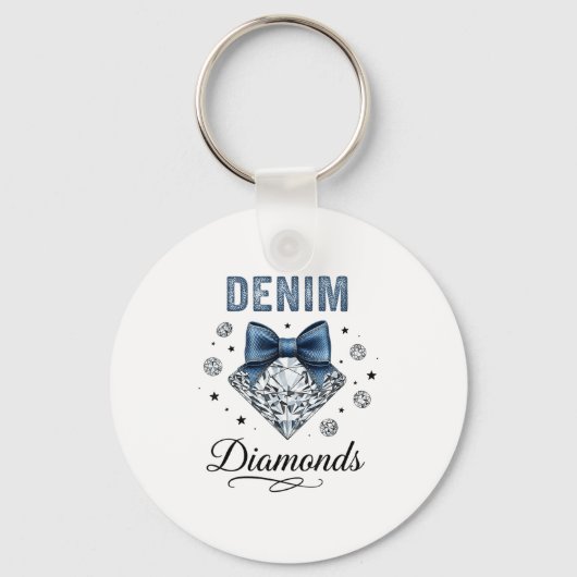 Denim And Diamonds Western Graphic Tee For Girls W Schlüsselanhänger (Vorderseite)