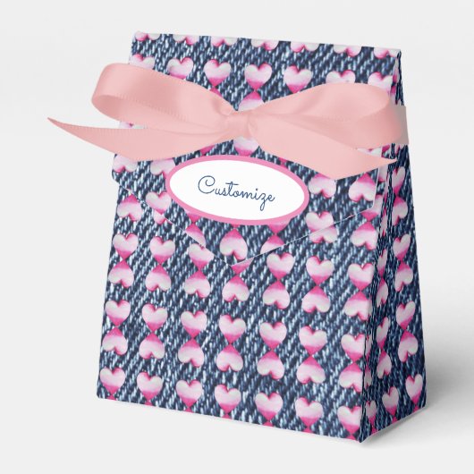 Denim and Krawatte Dyed Hearts Fvor Box Geschenkschachtel (Vorderseite)