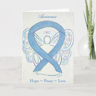 Denim Awareness Ribbon Angel Holiday Grußkarte Feiertagskarte