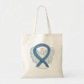 Denim Awareness Ribbon Custom Totbeutel Tragetasche (Vorne)