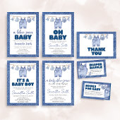 Denim Baby Blue Jean Baby Shower Einladung