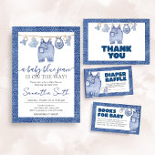 Denim Baby Blue Jean Baby Shower Einladung