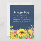 Denim Baby Dusche Einladung mit Sonnenblumen (Rückseite)