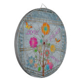 Denim Back Pocket Blume Liebe Hoffnung Dartscheibe (Vorderseite Links)