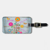 Denim Back Pocket Blume Liebe Hoffnung Gepäckanhänger (Vorderseite horizontal)