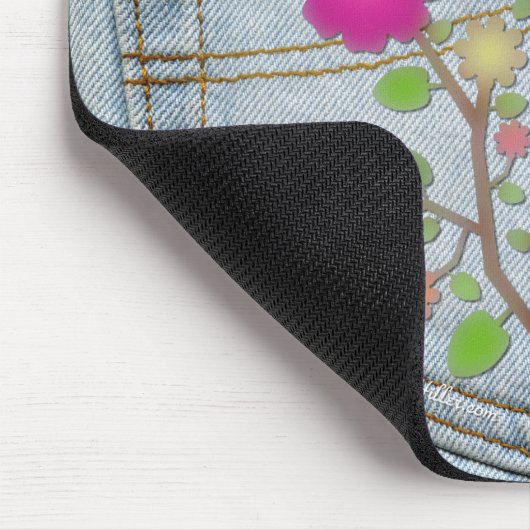 Denim Back Pocket Blume Liebe Hoffnung Mousepad (Ecke)