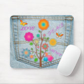 Denim Back Pocket Blume Liebe Hoffnung Mousepad (Mit Mouse)
