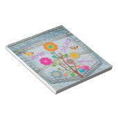 Denim Back Pocket Blume Liebe Hoffnung Notizblock (angewinkelt)