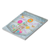 Denim Back Pocket Blume Liebe Hoffnung Notizblock (Rotiert)