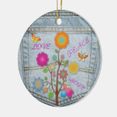 Denim Back Pocket Blume Peace Liebe Hope Ornament (Links)