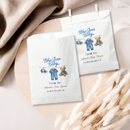 Denim Bear Clothesline Boy Blue Jean Baby Shower Geschenktütchen
