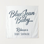 Denim Bear Clothesline Boy Blue Jean Baby Shower Wandteppich (Vorderseite)