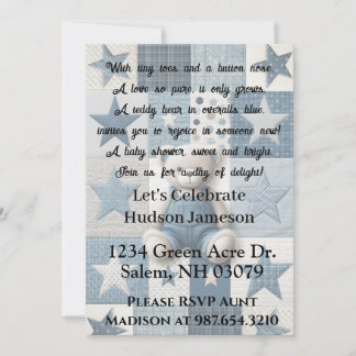 Denim Bear Invitation Einladung