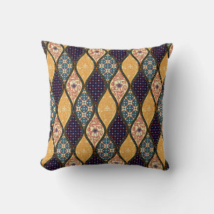 Denim Blau Art Nouveau: Nahtlos Kissen