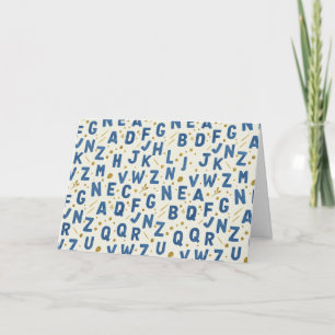 Denim Blau Artisan Alphabet Karte