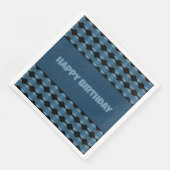 Denim Blau Gemustert Serviette (Ecke)