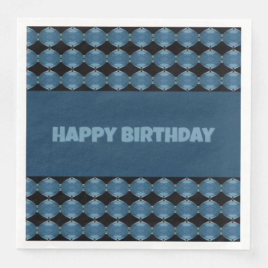 Denim Blau Gemustert Serviette (Vorderseite)