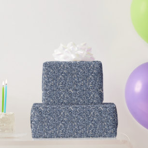 Denim Blau Glitter Geburtstag Geschenkpapier