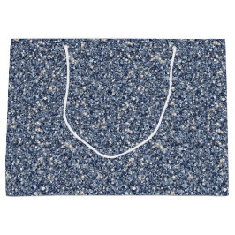 Denim Blau Glitter Geburtstag Große Geschenktüte