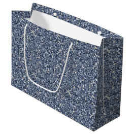 Denim Blau Glitter Geburtstag Große Geschenktüte