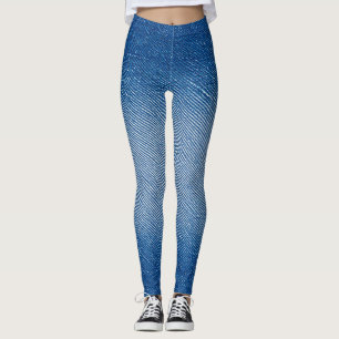 Denim-Blau Jeans-Muster All-Over-Print Leggings