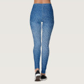 Denim-Blau Jeans-Muster All-Over-Print Leggings (Rückseite)